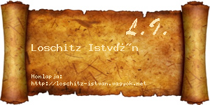 Loschitz István névjegykártya